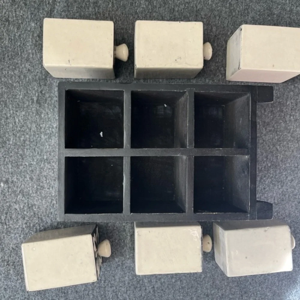 Copenhagen Mid-Century Modern Pottery 6 Tile Drawers Organizer Denmark Storage